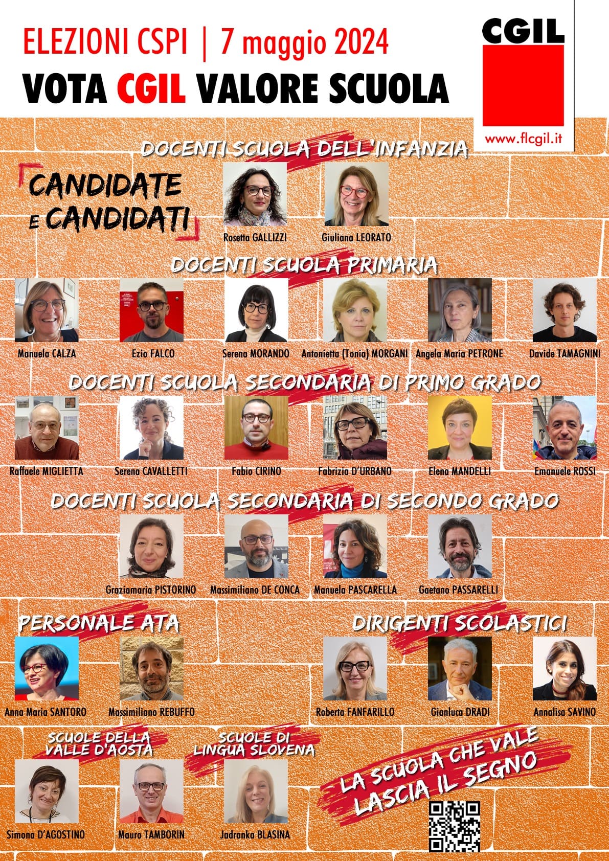 1 Elezioni CSPI 7 maggio 2024 lista CGIL VALORE SCUOLA candidate e candidati1